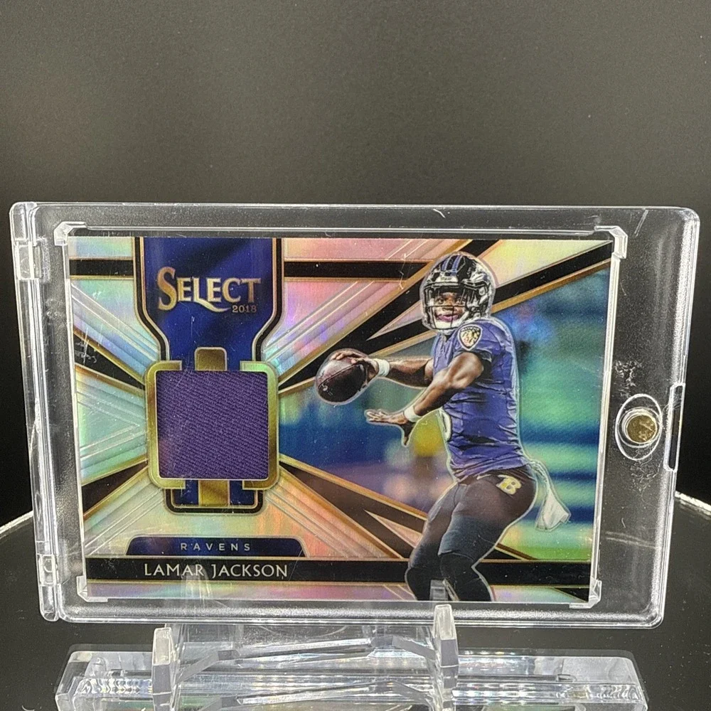 2018 Panini Select #8 Lamar Jackson Rookie Card RC Player Worn Jersey Patch /199